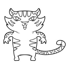 happy cartoon tiger