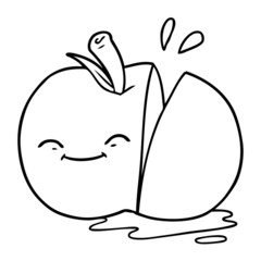 cartoon sliced apple