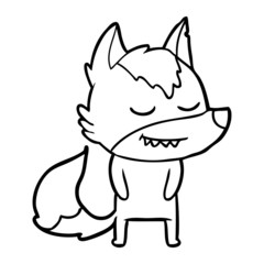 friendly cartoon wolf