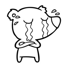 cartoon crying bear
