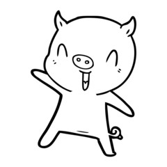cartoon pig dancing