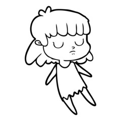 cartoon indifferent woman