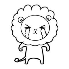 cartoon crying lion