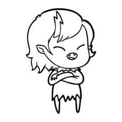 cartoon laughing vampire girl