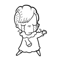 cartoon crying girl