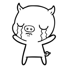 cartoon pig crying