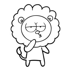 cartoon tired lion