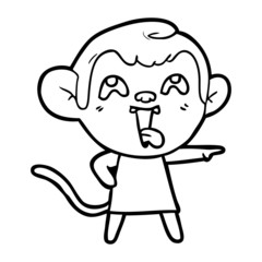 Fototapeta premium crazy cartoon monkey in dress