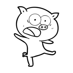 cartoon pig shouting