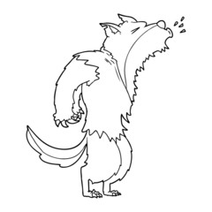 cartoon howling werewolf