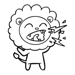 cartoon roaring lion