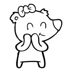 shy female polar bear cartoon