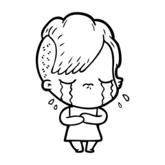 cartoon crying girl