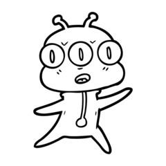 cartoon three eyed alien