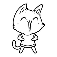 happy cartoon cat