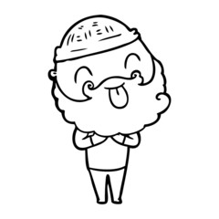 man with beard sticking out tongue