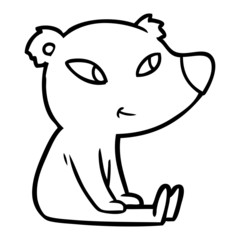 cute cartoon bear sitting