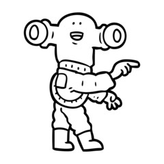 friendly cartoon alien pointing