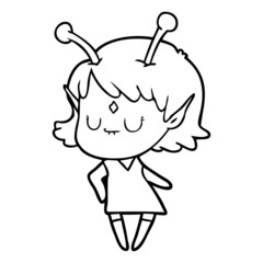 cartoon alien girl