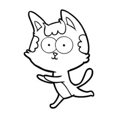 happy cartoon cat