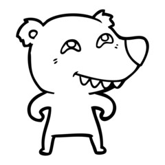 cartoon bear showing teeth