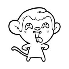 Obraz premium crazy cartoon monkey