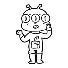 cartoon three eyed alien
