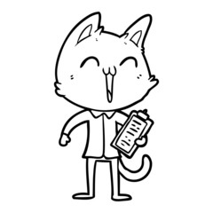 happy cartoon cat