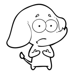 cartoon unsure elephant