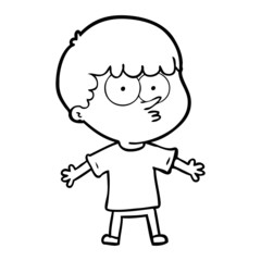 cartoon curious boy