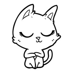 calm cartoon cat