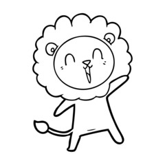 laughing lion cartoon