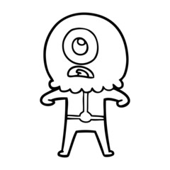 cartoon cyclops alien spaceman