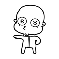 cartoon weird bald spaceman