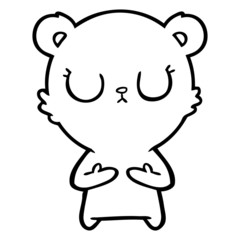 peaceful cartoon bear cub