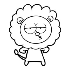 cartoon bored lion