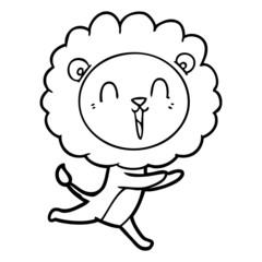 laughing lion cartoon running
