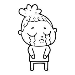 cartoon crying woman