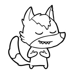 friendly cartoon wolf