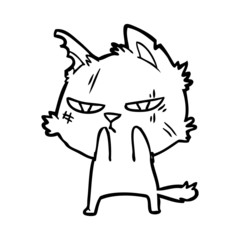 tough cartoon cat