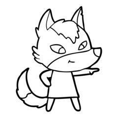 friendly cartoon wolf