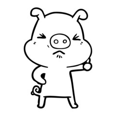 cartoon angry pig