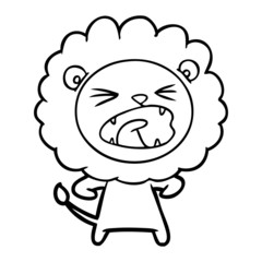cartoon angry lion
