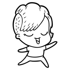 happy cartoon girl