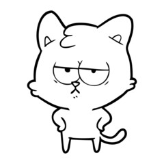bored cartoon cat