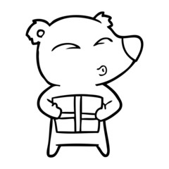 cartoon christmas polar bear