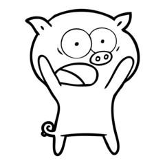 cartoon pig shouting