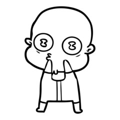 Obraz premium cartoon weird bald spaceman