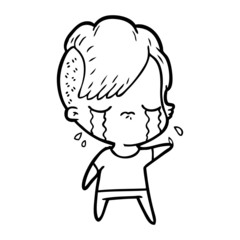 cartoon crying girl