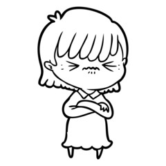 annoyed cartoon girl